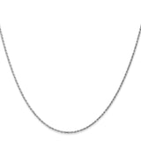14K White Gold 18 inch 1.15mm Diamond-cut Machine Made Rope with Lobster Clasp Chain Chain