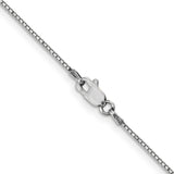 14K White Gold 16 inch .9mm Box with Lobster Clasp Chain