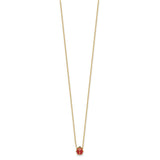 14k Polished Red and Black Enameled Ladybug 17 inch Necklace Plus 1 inch Extender
