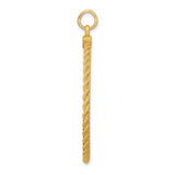 14k Plain .013 Gauge Round Engravable 36.6x34.9mm Disc with Rope Edge Charm