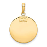 14k Polished and Satin Solid Saint Christopher Medal Pendant