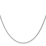 14K White Gold 24 inch 1mm Round Open Link Cable with Lobster Clasp Chain