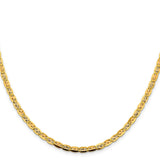 14K 24 inch 3.8mm Tri-color Pav� Valentino with Lobster Clasp Chain