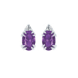 10KT.04CT(2)DIA 6X4OV AMETH EARS