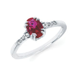 10KT.09CT(8)DIA/7X5OV CR RUBY LDS RG