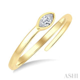 1/6 Ctw Bypass Bezel Set Marquise Cut Diamond Open Fashion Ring in 14K Yellow  Gold