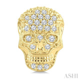 1/6 Ctw Petite Skull Single Cut Diamond Fashion Earrings in 10K Yellow Gold