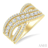 1 Ctw Round Cut Diamond Bold Fashion Band in 14K Yellow Gold