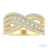 1 Ctw Round Cut Diamond Bold Fashion Band in 14K Yellow Gold