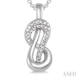 1/20 Ctw Single Cut Diamond Pendant in Sterling Silver with Chain