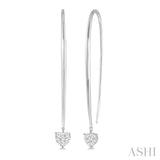 1/3 Ctw Heart Shape Lovebright Round Cut Diamond Earrings in 14K White Gold