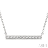 1/8 Ctw Single Cut diamond Petite Bar Necklace in 10K White Gold