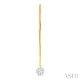 1/3 Ctw Round Dangler Lovebright Diamond Earrings in 14K Yellow and White Gold
