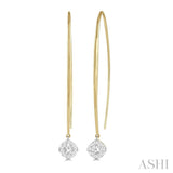 1/3 Ctw Cushion Shape Lovebright Round Cut Diamond Earrings in 14K Yellow & White Gold