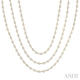 15.00 Ctw Bezel Set Round Cut Diamond Layered 60-Inch Necklace in 14K Yellow Gold