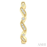 1/8 Ctw Wavy Pattern Single Cut Diamond Fashion Hoop Earrings in 10K Yellow Gold