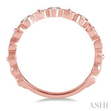 1/5 Ctw Lattice Marquise & Circular Mount Round Cut Diamond Stackable Band in 14K Rose Gold
