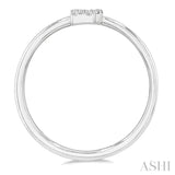 1/20 Ctw Initial 'B' Round Cut Diamond Fashion Ring in 10K White Gold