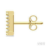 1/10 Ctw Initial 'I' Single Cut Diamond Earrings in 10K Yellow Gold