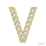 1/10 Ctw Initial 'V' Single Cut Diamond Earrings in 10K Yellow Gold