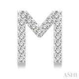 1/8 Ctw Initial 'M' Single Cut Diamond Earrings in 10K White Gold