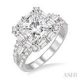 1 1/3 Ctw Diamond Semi-Mount Engagement Ring in 14K White Gold