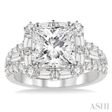 1 1/3 Ctw Diamond Semi-Mount Engagement Ring in 14K White Gold