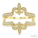 1/4 Ctw Fleur De Lis Round Cut Diamond Insert Ring in 14K Yellow Gold