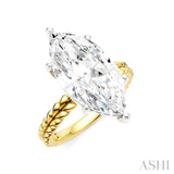 1/8 Ctw Marquise Shape Round Cut Diamond Semi-Mount Engagement Ring in 14K Yellow and White Gold