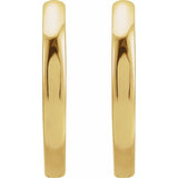 14K Yellow Gold Hinged 15 mm Hoop Earrings
