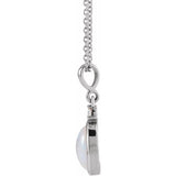 14K White Gold 8x6 mm Natural Ethiopian Opal & .03 CT Natural Diamond 16-18" Necklace