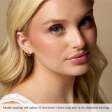Platinum .05 CTW Natural Diamond Hinged 8 mm Hoop Earrings