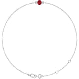 14K White Gold Natural Ruby 6 1/2-7 1/2" Bracelet