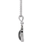 Sterling Silver 10x8 mm Natural Black Onyx & .03 CT Natural Diamond 16-18" Necklace