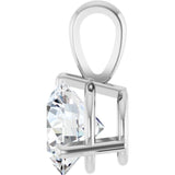 14K White Gold Lab-Grown Moissanite Pendant