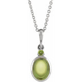 Platinum 5x3 mm Natural Peridot 16-18