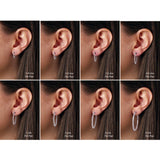 14K White Gold 3/4 CTW Lab-Grown Diamond Inside-Outside 23 mm Hinged Hoop Earrings