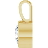 14K Yellow Gold 5/8 CT Lab-Grown Diamond Bezel-Set Solitaire Pendant