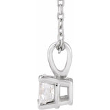 14K White Gold 1/2 CT Natural Diamond 18" Necklace