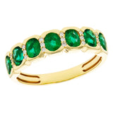 14KT Gold Ladies Emerald Wedding Ring
