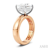 1/8 Ctw Princess Shape Round Cut Diamond Semi-Mount Engagement Ring in 14K Rose and White Gold