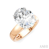 1/8 Ctw Oval Shape Round Cut Diamond Semi-Mount Engagement Ring in 14K Rose and White Gold