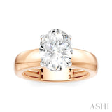 1/20 Ctw Oval Shape Round Cut Diamond Semi-Mount Engagement Ring in 14K Rose and White Gold