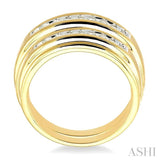 1/3 Ctw Round Cut Diamond Duos Ring Set in 14K Yellow Gold