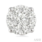 3/4 ctw Lovebright Round Cut Diamond Stud Earrings in 14K White Gold