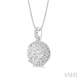 1/2 ctw Lovebright Round Cut Diamond Pendant in 14K White Gold with Chain