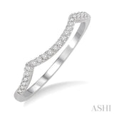 1/10 ctw Round Cut Diamond Wedding Band in 14K White Gold