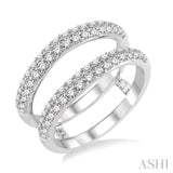 1 Ctw Round Cut Diamond Insert Ring in 14K White Gold