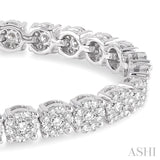 5 1/3 Ctw Round Cut Diamond Lovebright Tennis Bracelet in 14K White Gold