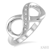 1/50 ctw Round Cut Diamond Infinity Ring in Sterling Silver